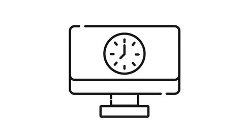 Desktop computer time management icon Ilustração Stock