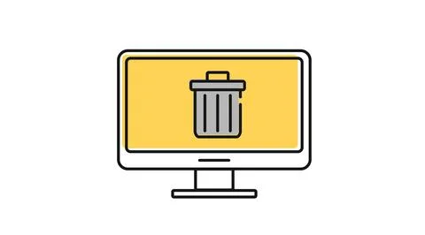 Desktop computer trash can icon Stockillustratie