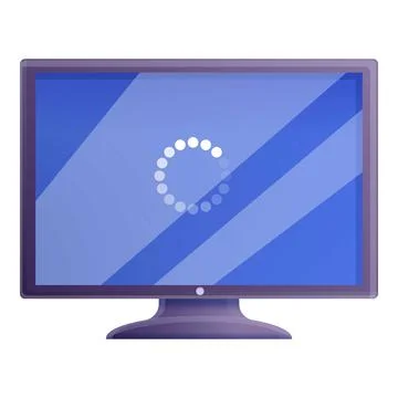 Desktop computer update icon, cartoon style Stock Illustration