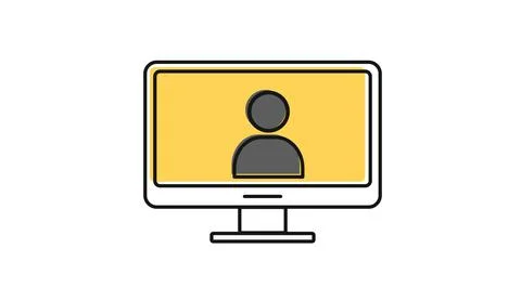 Desktop computer user group icon 스톡 일러스트