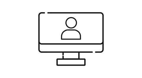 Desktop computer user profile icon Ilustração Stock