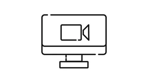 Desktop computer video and streaming icon イラスト素材