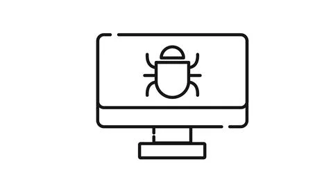 Desktop computer virus and system bug icon Ilustración de archivo