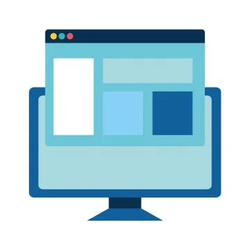 Desktop computer with webpage template イラスト素材