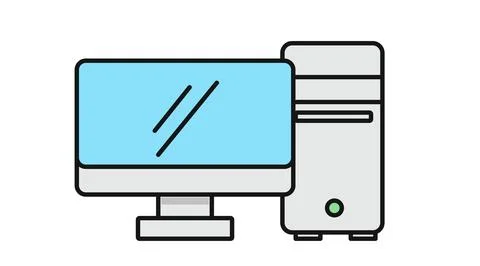 Desktop computer workstation icon Иллюстрация