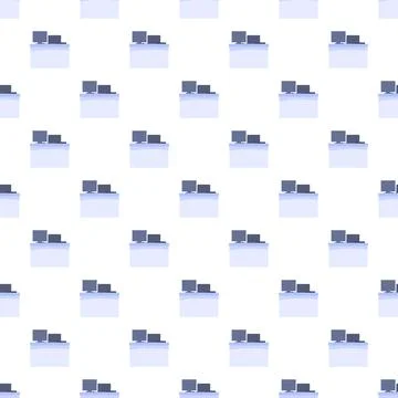 Desktop computer workstations pattern with monitors and laptops 스톡 일러스트