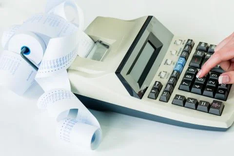 Desktop computers and computing strips Stock-Fotos