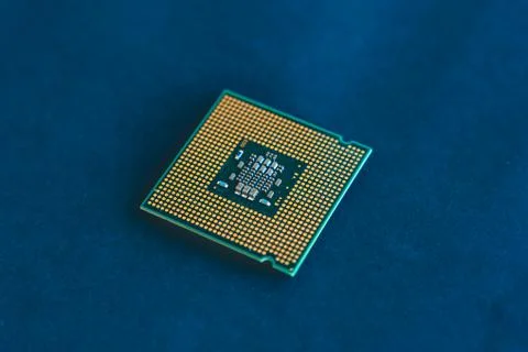 Desktop CPU,  processoor. Informatic chip, PC component. Micro chip. Stock Photos