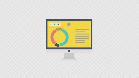 Desktop data graph icon animation loop motion graphics video transparent ba.. Stock Footage 240891453