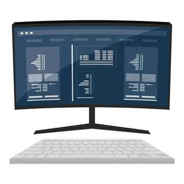 Desktop with development Stock Illustration