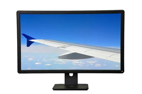 The desktop display isolated on white background Foto stock