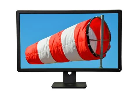 The desktop display isolated on white background Stock Photos