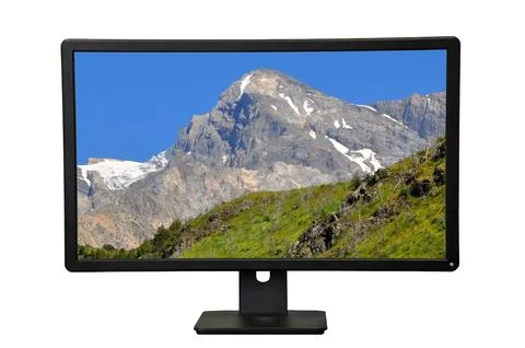 The desktop display isolated on white background Foto stock