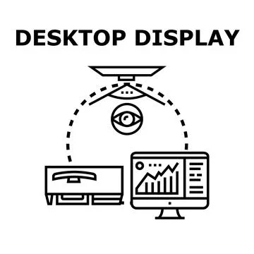 Desktop display setup showing data visualization content Stock Illustration