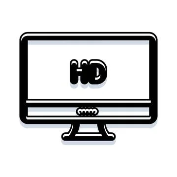 Desktop display showing high definition content icon Stockillustratie