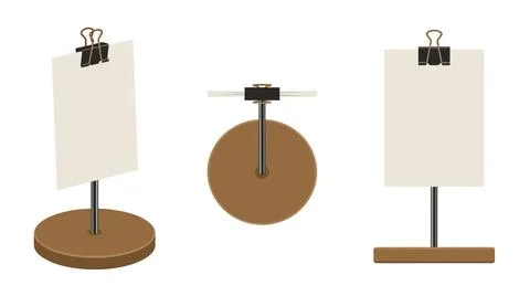 Desktop Document Clip Stand Stock Illustration