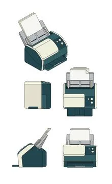 Desktop Document Feeder Stock Illustration