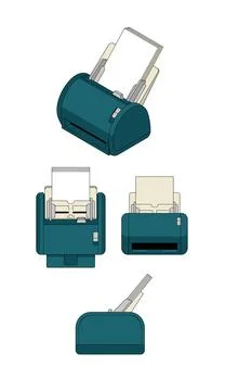 Desktop Document Feeder Stock Illustration