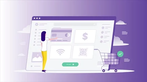 Desktop E-Commerce Checkout Interface and Online Secure Payment 스톡 동영상 339343046