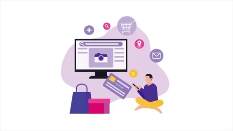 Desktop E-Commerce Storefront and Online Customer Digital Checkout Stock Footage 339343326