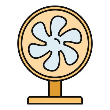 Desktop electric fan generating cooling air breeze イラスト素材