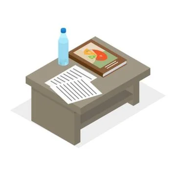 Desktop With Elements for Education Illustration Stock Illustration