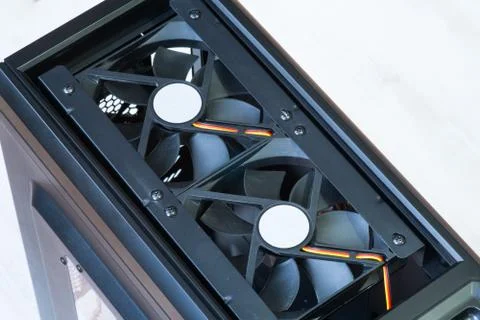 Desktop Empty Computer Case with Cooler Fan 스톡 사진