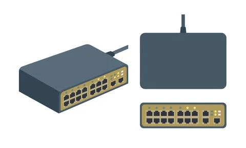 Desktop Ethernet Switch Stock Illustration