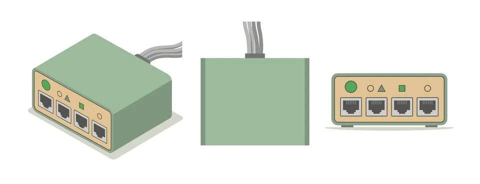 Desktop Ethernet Switch Stock Illustration