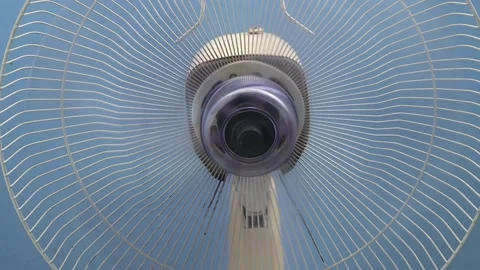 Desktop fan blowing and rotating towards ventilating cool Stock Footage 155603286
