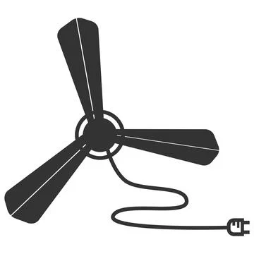 Desktop Fan in Motion Stock Illustration