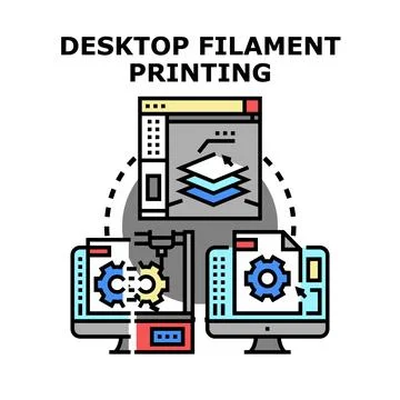 Desktop filament printing process using additive manufacturing technology Stock-Illustration