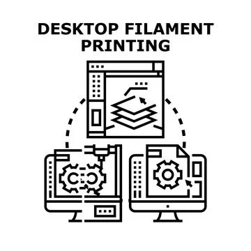Desktop filament printing process using additive manufacturing technology Stock-Illustration