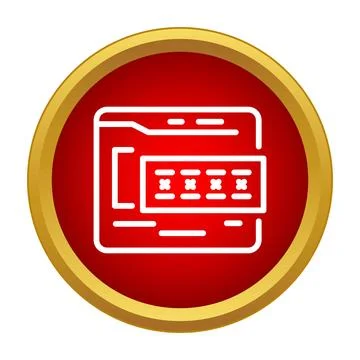 Desktop folder with password protecting access data Stock Illustration