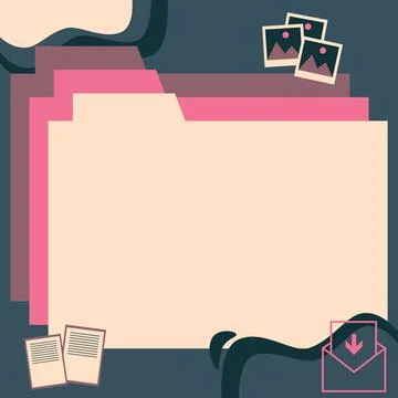 Desktop Folders Inside Web Browser Showing Recent Technology. Laptop Screen Stockillustratie