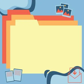 Desktop Folders Inside Web Browser Showing Recent Technology. Laptop Screen Stock Illustration