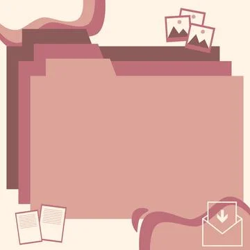 Desktop Folders Inside Web Browser Showing Recent Technology. Laptop Screen Stock Illustration