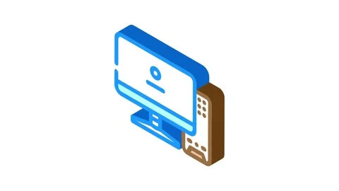 Desktop gaming pc isometric icon animation Stock Footage 327292873