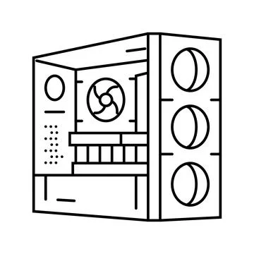 Desktop gaming pc line icon vector illustration イラスト素材