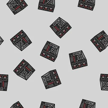 Desktop gaming pc vector seamless pattern イラスト素材
