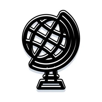 Desktop globe concept illustrating global education and travel Stock Illustration