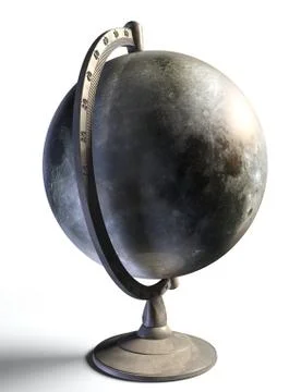 Desktop globe of a full moon planet Stock Illustration