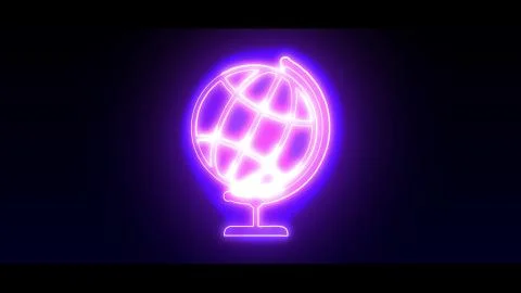 Desktop globe in highlight and glow effect mp4 video Stock Illustration