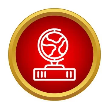 Desktop globe icon representing education and travel Stock Illustration