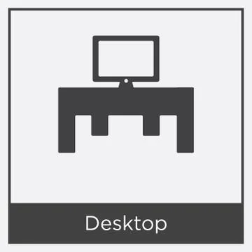 Desktop icon isolated on white background Free Stock Illustration