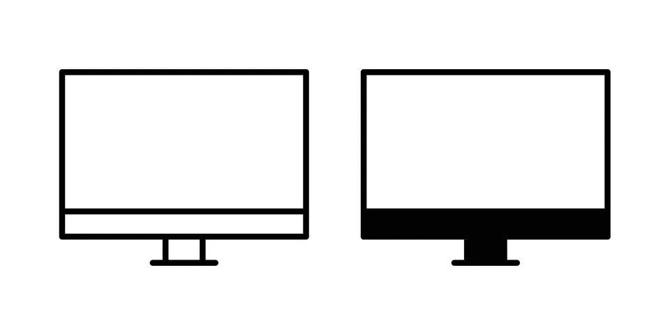 Desktop icon vector symbol graphics Stock Illustration