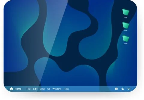 Desktop Inspired UI Template with Toolbar and Navigation Menu Illustrazione stock