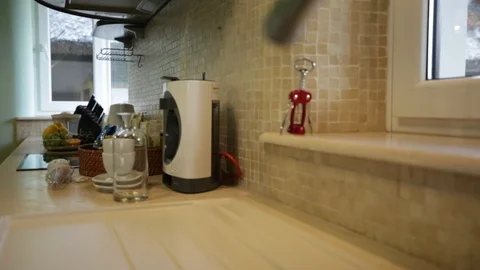 Desktop In The Kitchen 스톡 동영상 94347645