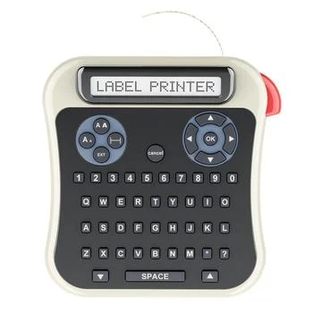 Desktop Label Maker, Label Maker, Label Printer. 3D rendering Stock Illustration