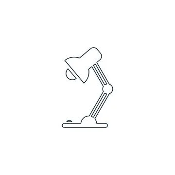 Desktop Lamp Icon Design Template Elements Illustrazione stock